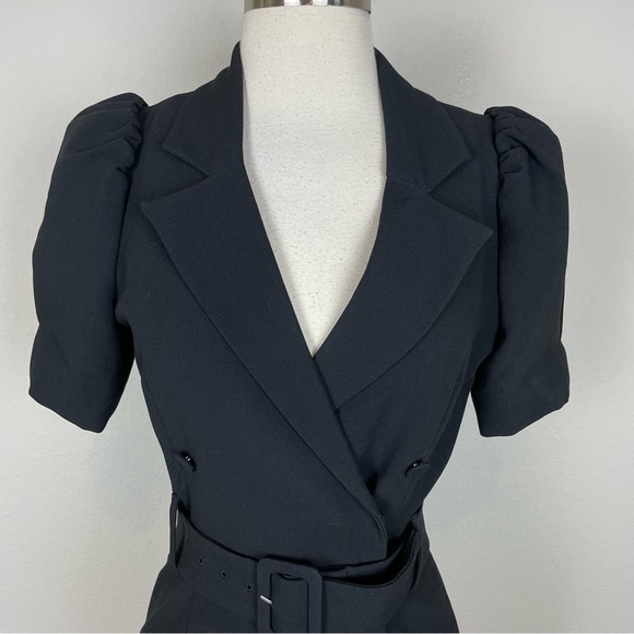 & Other Stories Black Double Breasted Short Sleeve Coat Dress 0 - Picture 6 of 8